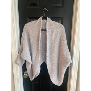 Barefoot Dreams Cozychic Open Front Shrug Oyster 3/4 Doman Sleeve-Size S/M